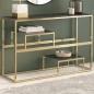 vidaXL Konsolentisch Golden Edelstahl und Hartglas vidaXL Konsolentisch Golden Edelstahl und Hartglas