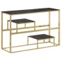 vidaXL Konsolentisch Golden Edelstahl und Hartglas vidaXL Konsolentisch Golden Edelstahl und Hartglas