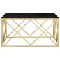 vidaXL Couchtisch Golden Edelstahl und Hartglas