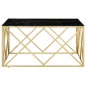 vidaXL Couchtisch Golden Edelstahl und Hartglas