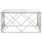 vidaXL Couchtisch Silbern Edelstahl und Hartglas vidaXL Couchtisch Silbern Edelstahl und Hartglas