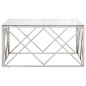 vidaXL Couchtisch Silbern Edelstahl und Hartglas vidaXL Couchtisch Silbern Edelstahl und Hartglas