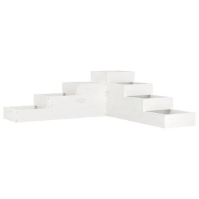 vidaXL Pflanzentreppe 4 Stufen 106x104,5x36 cm Weiß Massivholz Kiefer