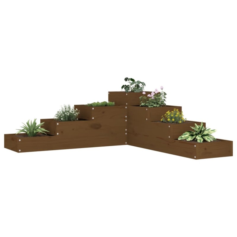 vidaXL Pflanzentreppe 4 Stufen 106x104,5x36 cm Honigbraun Massivholz vidaXL Pflanzentreppe 4 Stufen 106x104,5x36 cm Honigbraun Massivholz