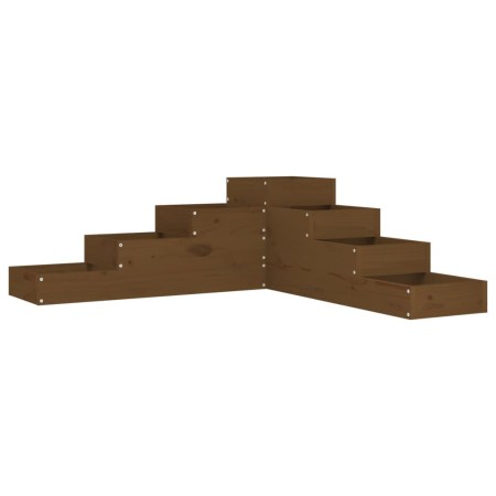 vidaXL Pflanzentreppe 4 Stufen 106x104,5x36 cm Honigbraun Massivholz