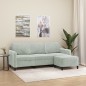 vidaXL 3-Sitzer-Sofa mit Hocker Hellgrau 180 cm Samt vidaXL 3-Sitzer-Sofa mit Hocker Hellgrau 180 cm Samt