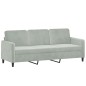 vidaXL 3-Sitzer-Sofa mit Hocker Hellgrau 180 cm Samt vidaXL 3-Sitzer-Sofa mit Hocker Hellgrau 180 cm Samt