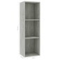 vidaXL Bücherregal/TV-Schrank Betongrau 36x30x114 cm Holzwerkstoff vidaXL Bücherregal/TV-Schrank Betongrau 36x30x114 cm Holzwerkstoff
