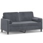 vidaXL 2-Sitzer-Sofa mit Zierkissen Dunkelgrau 140 cm Samt vidaXL 2-Sitzer-Sofa mit Zierkissen Dunkelgrau 140 cm Samt