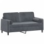 vidaXL 2-Sitzer-Sofa mit Zierkissen Dunkelgrau 140 cm Samt vidaXL 2-Sitzer-Sofa mit Zierkissen Dunkelgrau 140 cm Samt