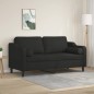 vidaXL 2-Sitzer-Sofa mit Zierkissen Schwarz 140 cm Stoff vidaXL 2-Sitzer-Sofa mit Zierkissen Schwarz 140 cm Stoff