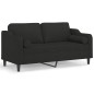 vidaXL 2-Sitzer-Sofa mit Zierkissen Schwarz 140 cm Stoff vidaXL 2-Sitzer-Sofa mit Zierkissen Schwarz 140 cm Stoff