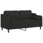 vidaXL 2-Sitzer-Sofa mit Zierkissen Schwarz 140 cm Stoff vidaXL 2-Sitzer-Sofa mit Zierkissen Schwarz 140 cm Stoff