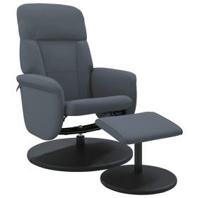vidaXL Relaxsessel mit Hocker Dunkelgrau Samt