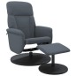 vidaXL Relaxsessel mit Hocker Dunkelgrau Samt vidaXL Relaxsessel mit Hocker Dunkelgrau Samt