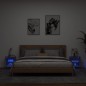 vidaXL Wand-Nachttische mit LED-Leuchten 2 Stk. Räuchereiche