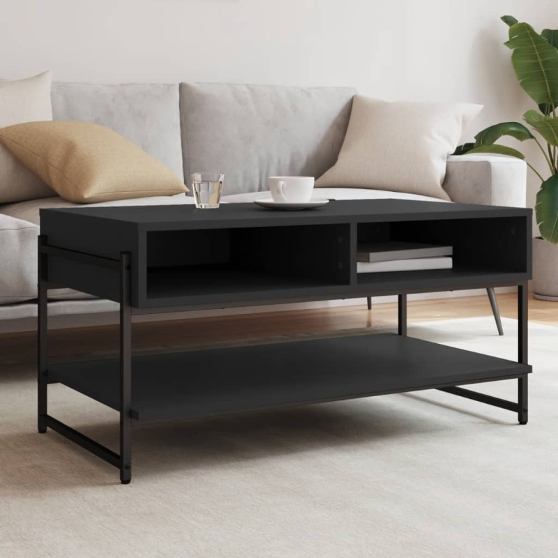 vidaXL Couchtisch Schwarz 90x50x45 cm Holzwerkstoff vidaXL Couchtisch Schwarz 90x50x45 cm Holzwerkstoff