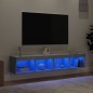 vidaXL TV-Schränke mit LED-Leuchten 2 Stk. Betongrau 80x30x30 cm vidaXL TV-Schränke mit LED-Leuchten 2 Stk. Betongrau 80x30x30 cm