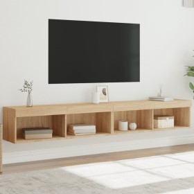 vidaXL TV-Schränke mit LED-Leuchten 2 Stk. Sonoma-Eiche 100x30x30 cm