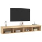vidaXL TV-Schränke mit LED-Leuchten 2 Stk. Sonoma-Eiche 100x30x30 cm