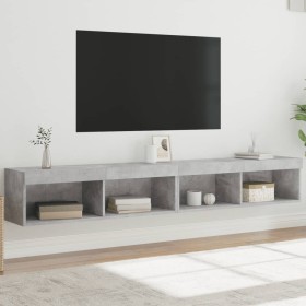 vidaXL TV-Schränke mit LED-Leuchten 2 Stk. Betongrau 100x30x30 cm