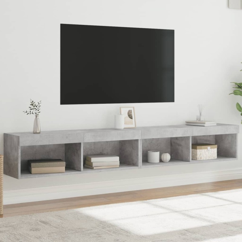 vidaXL TV-Schränke mit LED-Leuchten 2 Stk. Betongrau 100x30x30 cm vidaXL TV-Schränke mit LED-Leuchten 2 Stk. Betongrau 100x30x30 cm