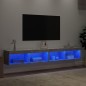 vidaXL TV-Schränke mit LED-Leuchten 2 Stk. Betongrau 100x30x30 cm vidaXL TV-Schränke mit LED-Leuchten 2 Stk. Betongrau 100x30x30 cm