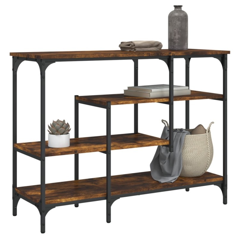vidaXL Konsolentisch mit Ablagen Räuchereiche 100x35x75 cm vidaXL Konsolentisch mit Ablagen Räuchereiche 100x35x75 cm