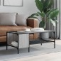 vidaXL Couchtisch mit Regal Grau Sonoma 100x51x40 cm Holzwerkstoff vidaXL Couchtisch mit Regal Grau Sonoma 100x51x40 cm Holzwerkstoff