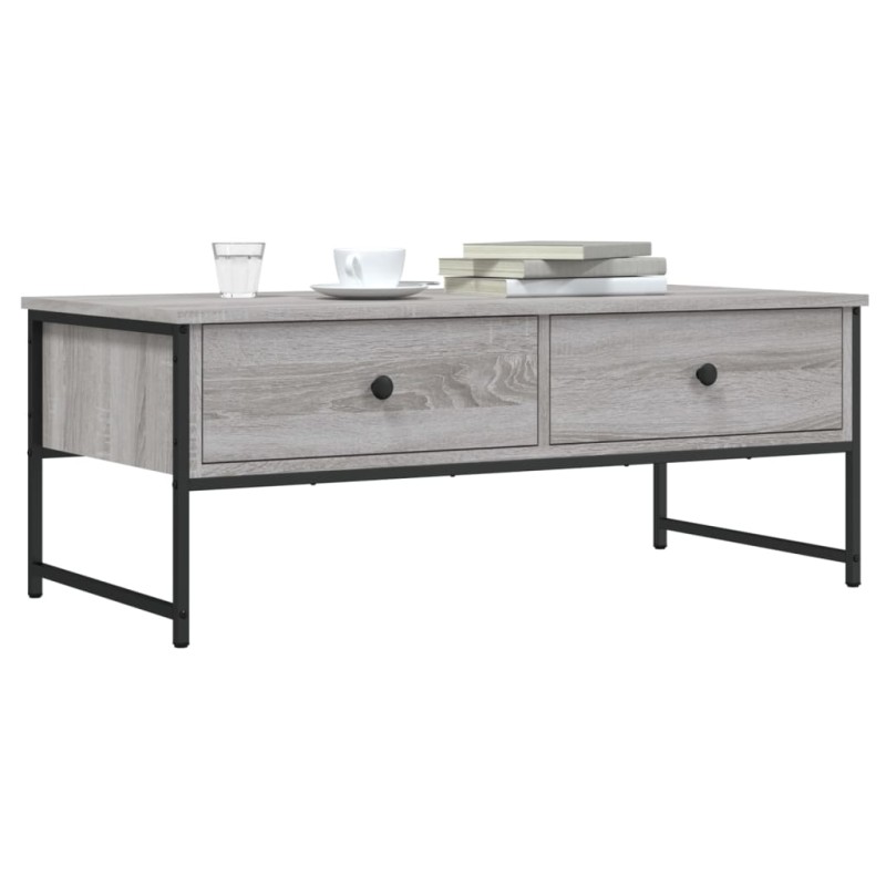 vidaXL Couchtisch Grau Sonoma 101x49x39,5 cm Holzwerkstoff vidaXL Couchtisch Grau Sonoma 101x49x39,5 cm Holzwerkstoff