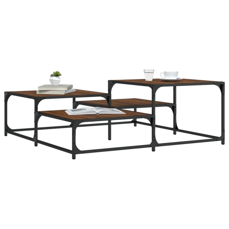 vidaXL Couchtisch Braun Eichen-Optik 107x107x40 cm Holzwerkstoff vidaXL Couchtisch Braun Eichen-Optik 107x107x40 cm Holzwerkstoff