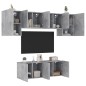 vidaXL 6-tlg. Wohnwand Betongrau Holzwerkstoff vidaXL 6-tlg. Wohnwand Betongrau Holzwerkstoff