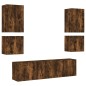vidaXL 6-tlg. Wohnwand Räuchereiche Holzwerkstoff vidaXL 6-tlg. Wohnwand Räuchereiche Holzwerkstoff