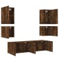 vidaXL 6-tlg. Wohnwand Räuchereiche Holzwerkstoff vidaXL 6-tlg. Wohnwand Räuchereiche Holzwerkstoff