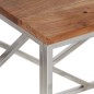 vidaXL Couchtisch Silbern Edelstahl und Massivholz Akazie vidaXL Couchtisch Silbern Edelstahl und Massivholz Akazie
