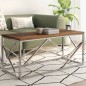 vidaXL Couchtisch Silbern Edelstahl und Massivholz vidaXL Couchtisch Silbern Edelstahl und Massivholz