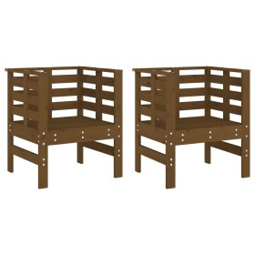 vidaXL Gartenstühle 2 Stk. Honigbraun 61,5x53x71 cm Massivholz Kiefer