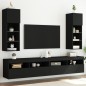 vidaXL TV-Schränke mit LED-Leuchten 2 Stk. Schwarz 30,5x30x90 cm vidaXL TV-Schränke mit LED-Leuchten 2 Stk. Schwarz 30,5x30x90 cm