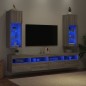 vidaXL TV-Schränke mit LED-Leuchten 2 Stk. Grau Sonoma 30,5x30x90 cm vidaXL TV-Schränke mit LED-Leuchten 2 Stk. Grau Sonoma 30,5x30x90 cm