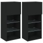 vidaXL TV-Schränke mit LED-Leuchten 2 Stk. Schwarz 40,5x30x90 cm vidaXL TV-Schränke mit LED-Leuchten 2 Stk. Schwarz 40,5x30x90 cm