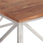 vidaXL Couchtisch Silbern Edelstahl und Massivholz Akazie vidaXL Couchtisch Silbern Edelstahl und Massivholz Akazie