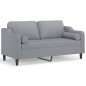 vidaXL 2-Sitzer-Sofa mit Zierkissen Hellgrau 140 cm Stoff vidaXL 2-Sitzer-Sofa mit Zierkissen Hellgrau 140 cm Stoff