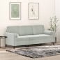 vidaXL 3-Sitzer-Sofa mit Zierkissen Hellgrau 180 cm Samt vidaXL 3-Sitzer-Sofa mit Zierkissen Hellgrau 180 cm Samt