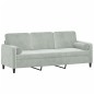 vidaXL 3-Sitzer-Sofa mit Zierkissen Hellgrau 180 cm Samt vidaXL 3-Sitzer-Sofa mit Zierkissen Hellgrau 180 cm Samt