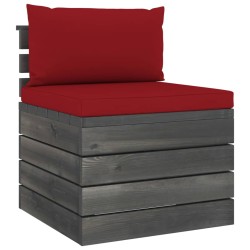 Garten-Paletten-Mittelsofa mit Kissen Kiefernholz
