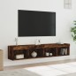 vidaXL TV-Schränke mit LED-Leuchten 2 Stk. Räuchereiche 80x30x30 cm vidaXL TV-Schränke mit LED-Leuchten 2 Stk. Räuchereiche 80x30x30 cm