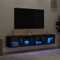 vidaXL TV-Schränke mit LED-Leuchten 2 Stk. Räuchereiche 80x30x30 cm vidaXL TV-Schränke mit LED-Leuchten 2 Stk. Räuchereiche 80x30x30 cm