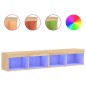 vidaXL TV-Schränke mit LED-Leuchten 2 Stk. Sonoma-Eiche 80x30x30 cm vidaXL TV-Schränke mit LED-Leuchten 2 Stk. Sonoma-Eiche 80x30x30 cm