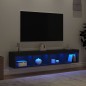 vidaXL TV-Schränke mit LED-Leuchten 2 Stk. Schwarz 80x30x30 cm vidaXL TV-Schränke mit LED-Leuchten 2 Stk. Schwarz 80x30x30 cm