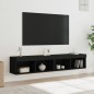 vidaXL TV-Schränke mit LED-Leuchten 2 Stk. Schwarz 80x30x30 cm vidaXL TV-Schränke mit LED-Leuchten 2 Stk. Schwarz 80x30x30 cm